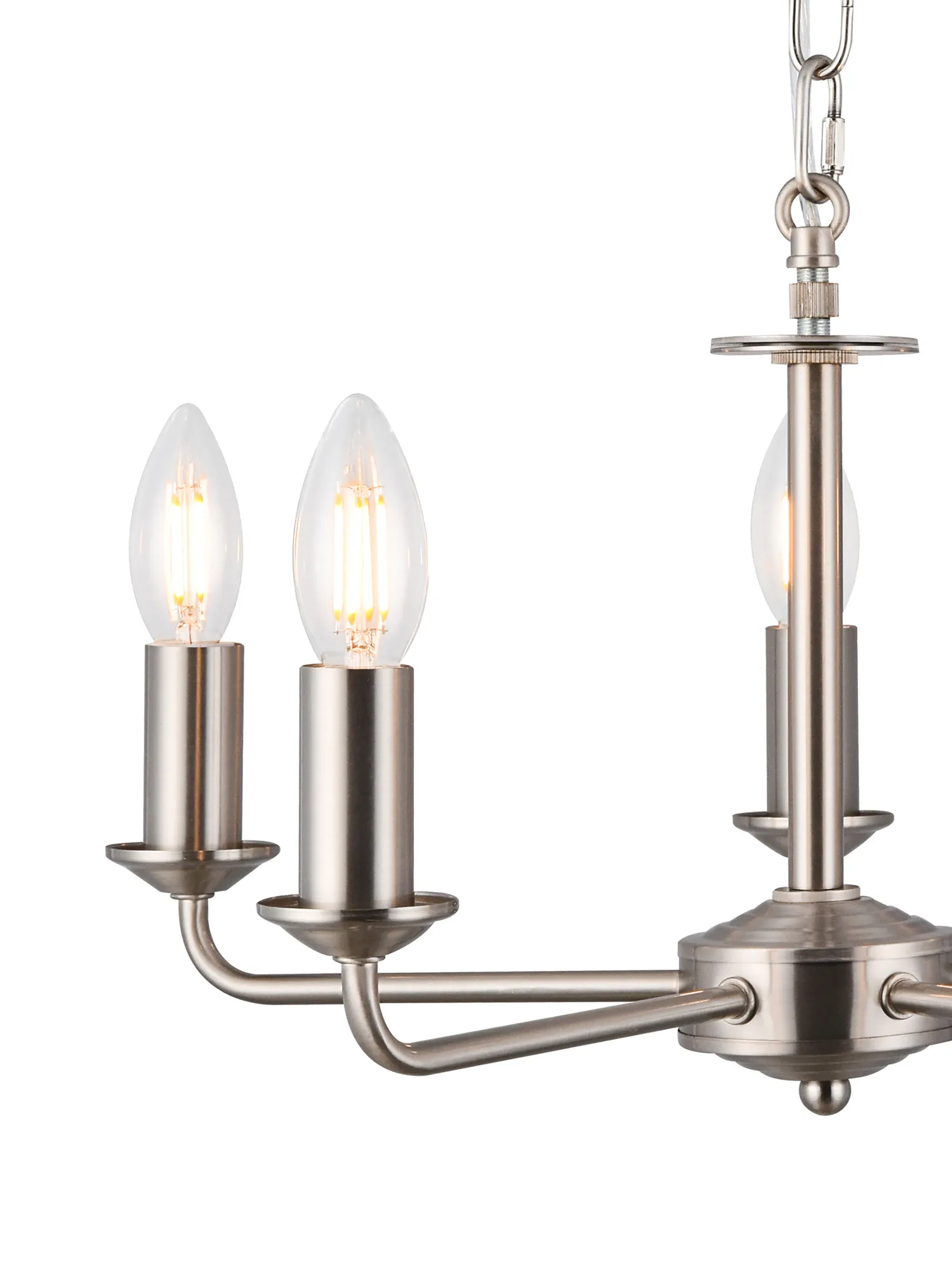 Banyan 60cm 5 Light Pendant Satin Nickel; Gold Leaf DK0678  Deco Banyan SN GL